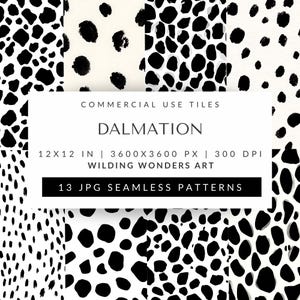 Dalmatian Seamless Pattern Pack for Commercial Use, Animal Print Backgrounds, Tumbler Wrap Textures, JPG Repeating Tiles (Digital Download)