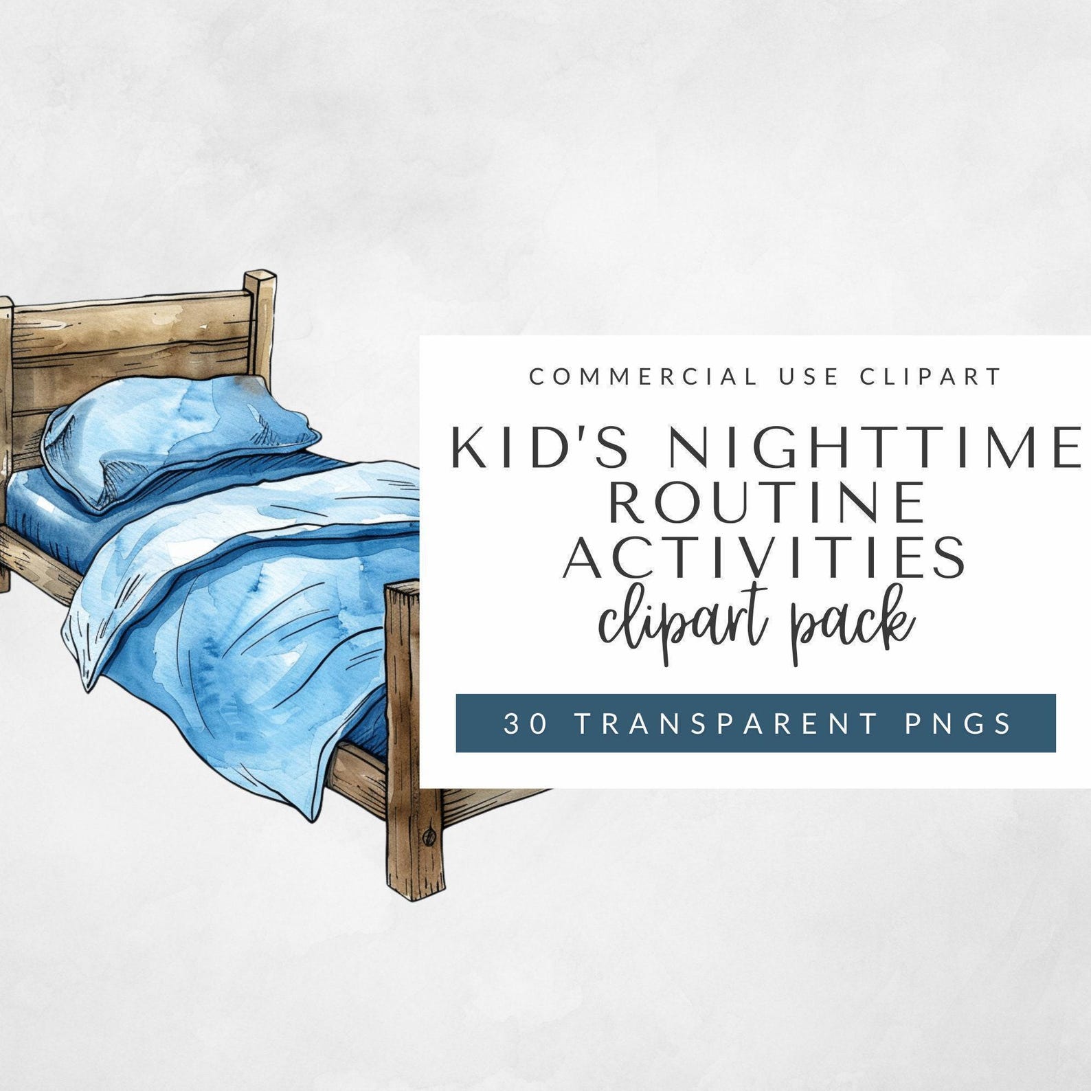 Kids Night Routine Clipart Commercial Use, Children's Bedtime ...