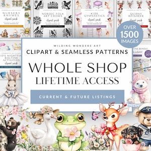 Whole Store Clipart Bundle for Commercial Use, Lifetime Shop Access, Mega Clipart Bundle, Seamless Files, Sublimation, INSTANT DOWNLOAD