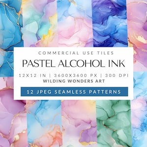 Pastel Alcohol Ink Seamless Pattern Backgrounds, Repeat Pattern, Scrapbooking Paper, Sublimation Designs, Digital Paper, DIGITAL DOWNLOAD