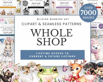 Whole Store Clipart Bundle for Commercial Use, Lifetime Shop Access, Mega Clipart Bundle, Seamless Files, Sublimation, INSTANT DOWNLOAD