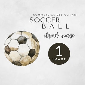 Soccer Ball Clipart for Commercial Use, Watercolor Soccer Ball, Sports Clipart, Watercolor Football Clipart, Soccer Mom, Soccer Graphic