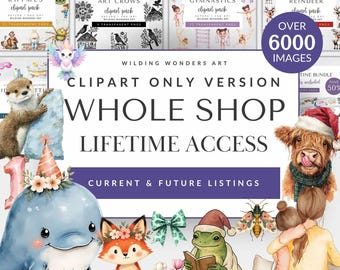 Clipart All Access Bundle for Commercial Use, Lifetime Clipart Collection, Mega PNG Clipart Pack, Digital Graphics, Instant Digital Download