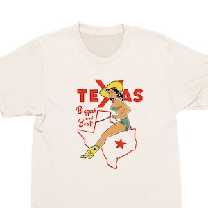 Texas Cowgirl T-Shirt: Vintage Pin Up Graphic Tee