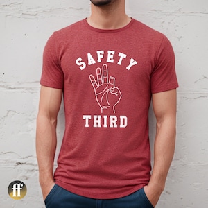Safety Third Funny 4th of July Shirt: Adult Humor Fireworks Graphic Tee for Men