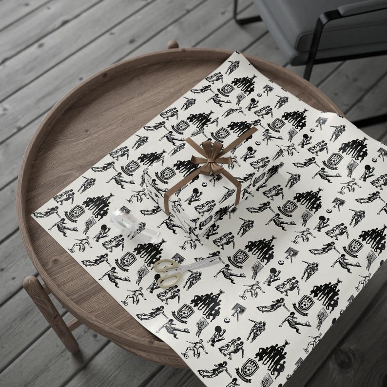 Vintage Soccer Wrapping Paper: Sports Fan Gift Wrap image 3