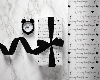 Papel de regalo con el mensaje "Eres mi persona favorita", papel de regalo de cumpleaños, papel de regalo de Navidad, regalo de San Valentín, regalo de boda, regalo de hito