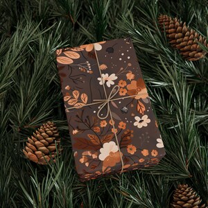 Mocha Boho Floral Wrapping Paper: 90gsm Fine Art Paper image 7