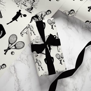 Vintage Tennis Geschenkpapier, Sport Geschenkverpackung, Geschenke für Tennisspieler, Retro Tennis Geschenkverpackung, Sportlich Event Dekor, Einzigartig