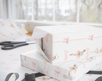 Papel de regalo de bailarina personalizado: elegante papel de regalo de cumpleaños de ballet