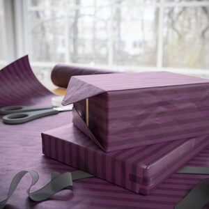 Purple Stripe Wrapping Paper: Elegant Gift Wrap, 90 GSM Fine Art Paper image 3
