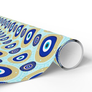Griechisches Böses Auge Geschenkpapier: Glücksbringer Geschenkpapier Bild 5