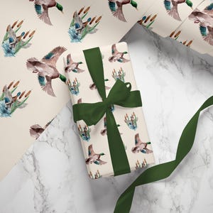 Vintage Mallard Duck Wrapping Paper: Elegant Gift Wrap