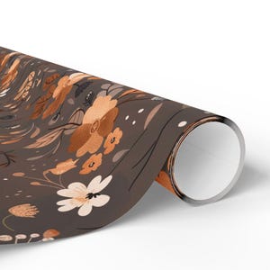 Mocha Boho Floral Wrapping Paper: 90gsm Fine Art Paper image 4