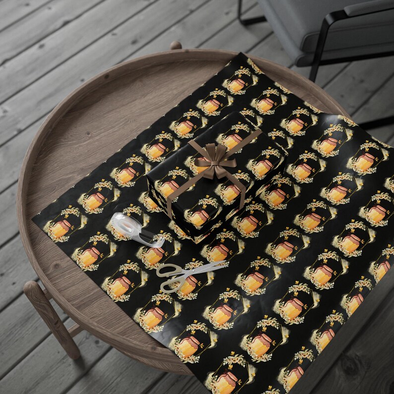 Papel de regalo vintage con diseño de abejas: papel de regalo con diseño de colmena retro imagen 6