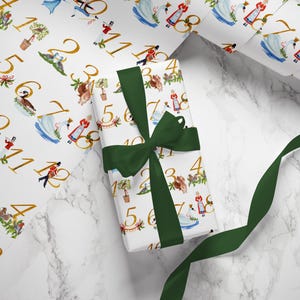 Carta da regalo per 12 giorni di Natale, Natale preppy, Carta da regalo vintage per Natale, Carta da regalo per bambini, Carta da regalo classica per Natale