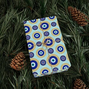 Griechisches Böses Auge Geschenkpapier: Glücksbringer Geschenkpapier Bild 7