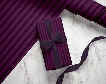 Purple Stripe Wrapping Paper: Elegant Gift Wrap, 90 GSM Fine Art Paper