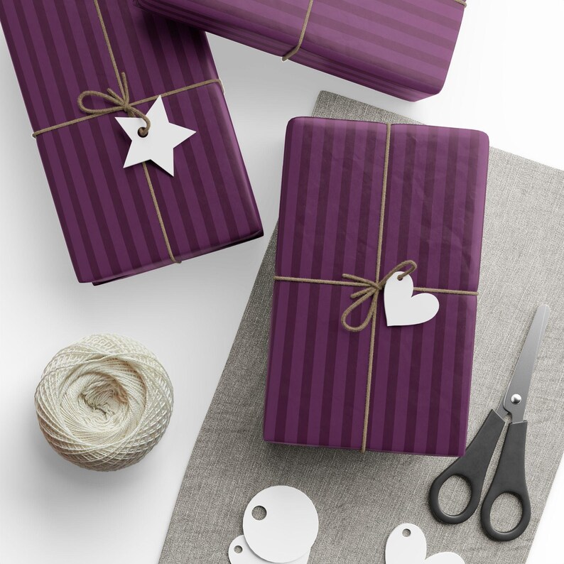 Purple Stripe Wrapping Paper: Elegant Gift Wrap, 90 GSM Fine Art Paper image 2