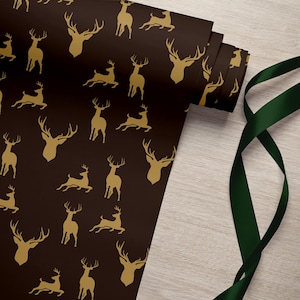 Hunting Season Wrapping Paper Roll, Deer Gift Wrap, Hunter Gift Wrap, Nature Lover Gifts, Holiday Gift Wrap for Men
