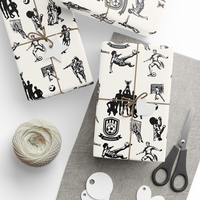 Vintage Soccer Wrapping Paper: Sports Fan Gift Wrap image 4