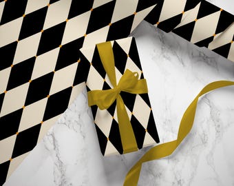 Harlequin Gift Wrap: Elegant Diamond Pattern Wrapping Paper