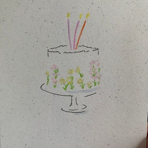 Happy Birthday Greeting Card With Cake and Candles: Fun, Cute Custom ...