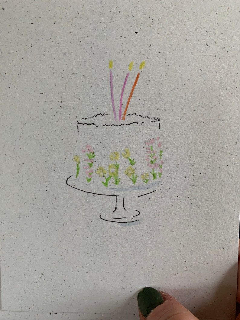 Happy Birthday Greeting Card With Cake and Candles: Fun, Cute Custom ...