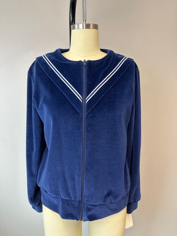 1980s excellent condition velour zip sweatshirt sa