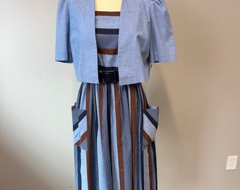 1960s dress with cropped jacket and belt