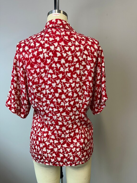 Short sleeve 1990s vintage Anne Klein red and whi… - image 2