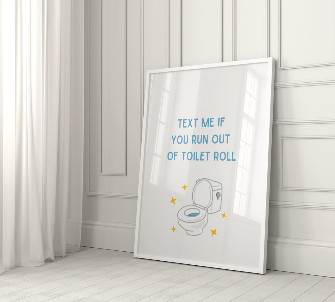 Blue Bathroom Digital Print | Quirky Toilet Humor Wall Art for ...