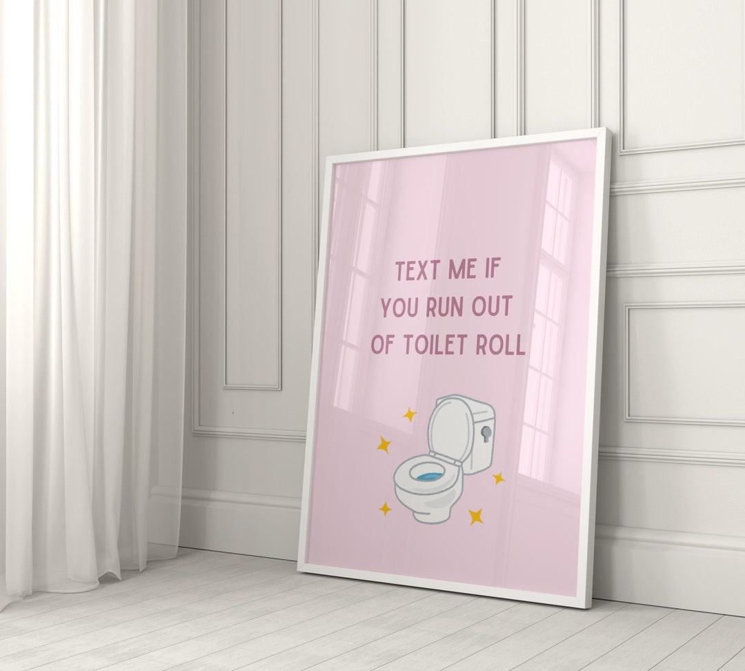 Pink Bathroom Digital Print | Quirky Toilet Humor Wall Art for ...