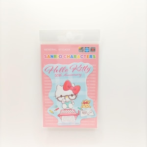 Adesivo Hello Kitty 2023 Japan Limited, design de óculos para o 50º aniversário da Kitty
