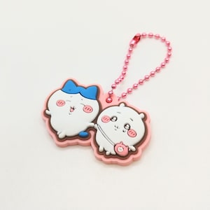 Chiikawa Rubber Keychain Chiikawa & Hachiware Design | Bandai Namco Pukkuri Rubber Mascot 2 | Japan Limited Rare Anime Goods from Japan