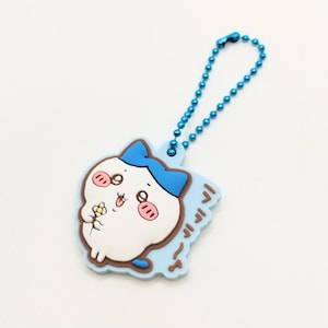 Chiikawa Rubber Keychain Hachiware Design | Bandai Namco Pukkuri Rubber Mascot 2 | Japan Limited Rare Anime Goods from Japan