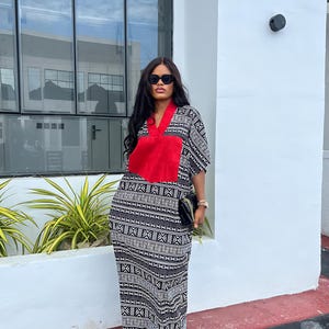 Ankara Aso-Oke Boubou Kaftan: Women&#39;s One-Size Dress