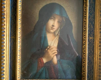 Quadro Madonna Addolorata 27x33 cm. Vintage