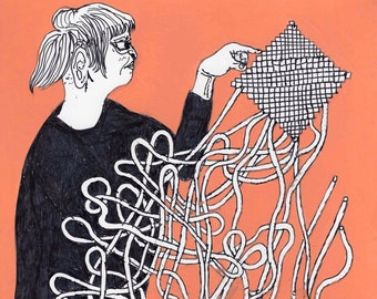 Tangle In Orange Creme #3 (original drawing)