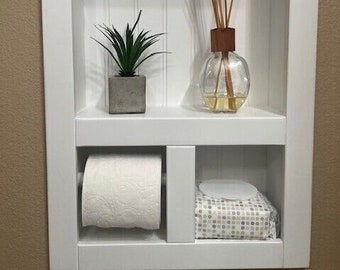 Recessed Toilet Paper and Wet Wipe Holder Bathroom Cabinet