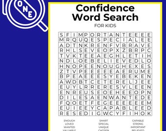 自信をつけるワードサーチ、子供向けの自信をつけるクロスワードパズル、自信をつける、子供向けの自尊心を高めるワークシート、精神衛生に最適