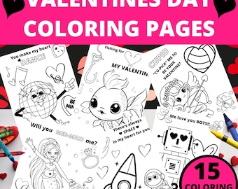 Valentine's Day Coloring Pages, Kid's Valentine Coloring Pages, Valentine Coloring Sheets, Printable Valentine Coloring Pages