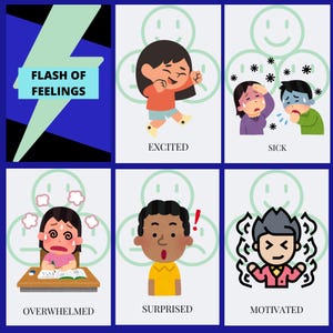 31 animated Emotions Flashcards, Printable Feelings Flash Cards, Children Emotions, Educational Back to School Activity Montessori Toys