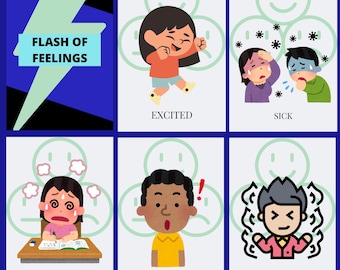 31 tarjetas didácticas animadas sobre emociones, tarjetas didácticas sobre sentimientos para imprimir, emociones para niños, actividades educativas para la vuelta al cole, juguetes Montessori