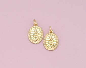 Gold Snake Charms, 18K Gold Filled Ovale Slangenhanger, Zilveren Snake Charms Armband Ketting voor DIY Sieraden Maken Supply