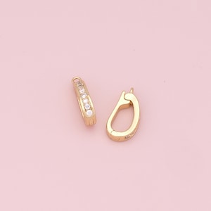 18k Gold Filled Shortener Enhancer Clasp for Bracelet Necklace, Gold CZ Zircon Clasp, Shortener Clasp