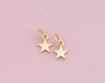 Gold Stern Charms, 18K Gold gefüllt Stern Anhänger, Stern Charm Armband Halskette für DIY Schmuckherstellung Versorgung