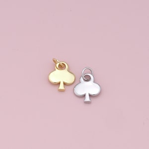 Gold Poker Beads Charms,18K Gold Filled Poker Pendant,Silver Poker Charm Bracelet Necklace for DIY Jewelry Making Supply
