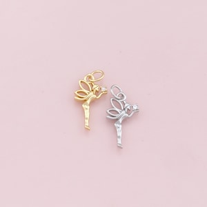 18K Gold Filled Angel Pendant,Dainty Angel Charm Bracelet Necklace for DIY Jewelry Making Supply
