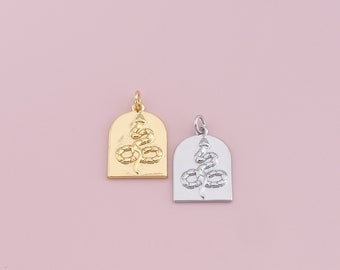 18K Gold Filled Snake Hanger, Silver Snake Charms Armband Ketting voor DIY Sieraden Maken Supply